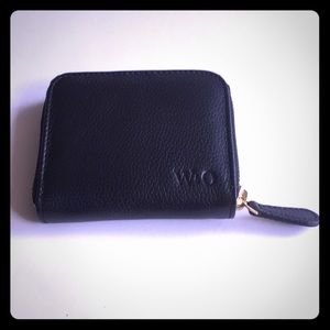 Wool & Oak Genuine Black leather wallet coin pouch